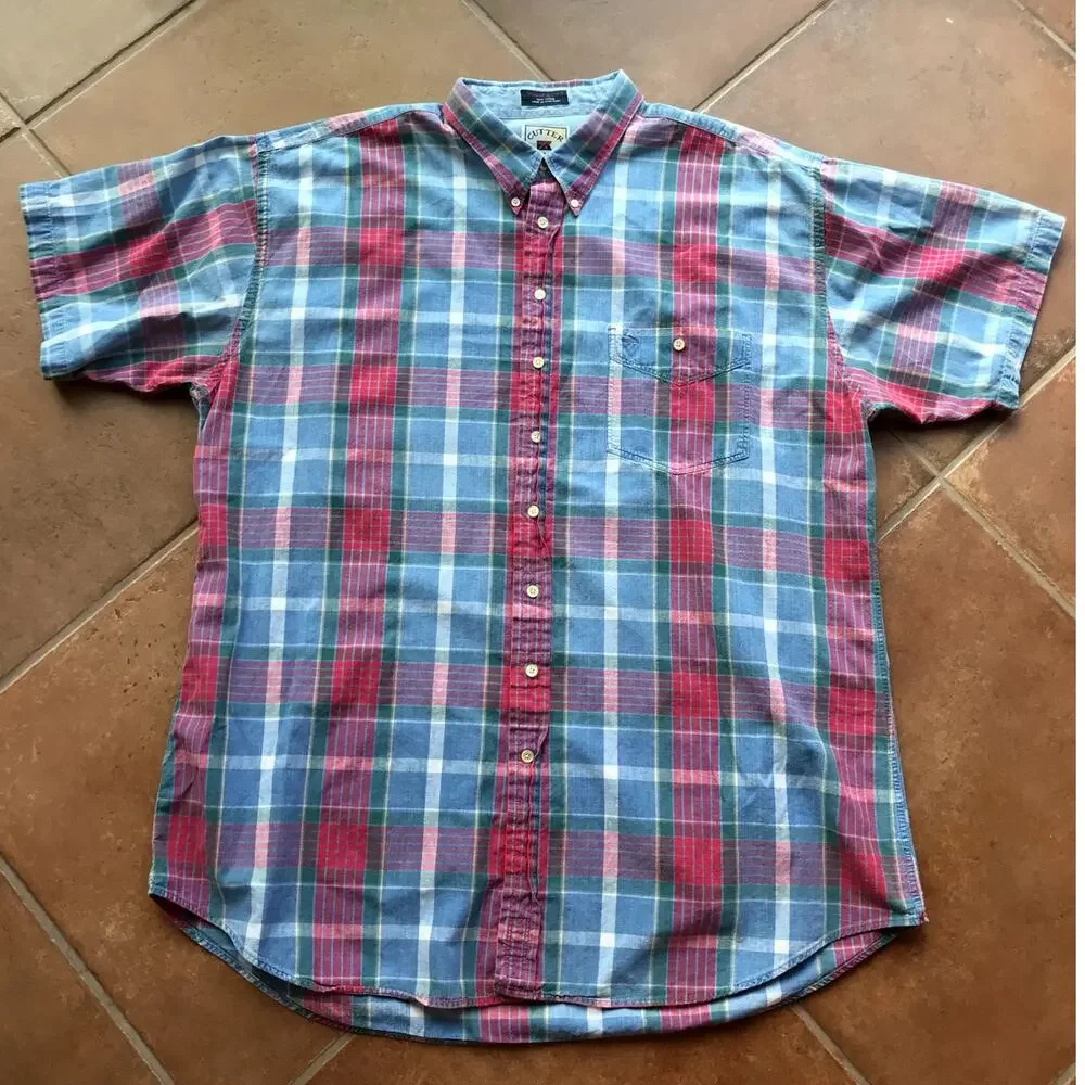 Cutter and Buck Mens Plaid Short Sleeve Button Down 2XLT - Picture 4 of 4